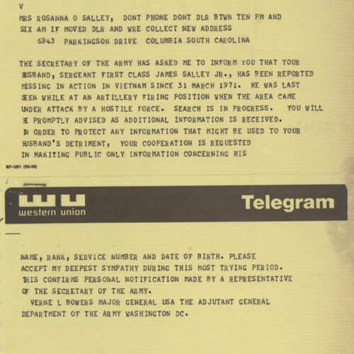 SFC James Salley telegram image