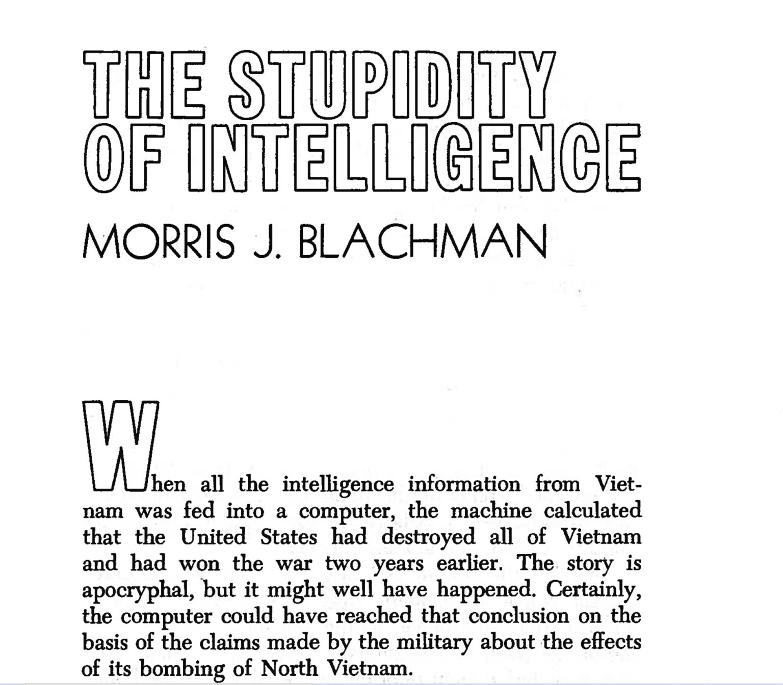 The Stupidity of Intelligence document image