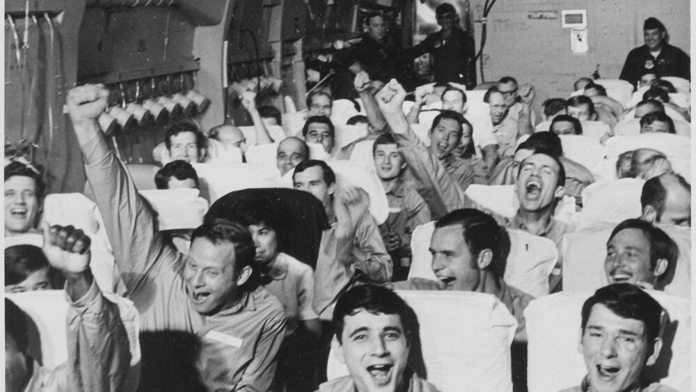 American POW celebrating image
