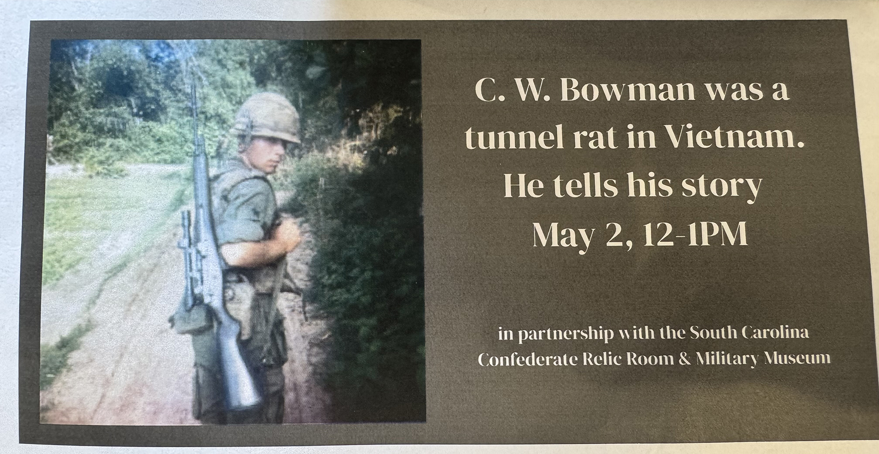 One of the flyers posted inside the library image